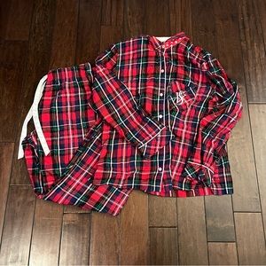 VICTORIAS SECRET Plaid Button Down PJ Set